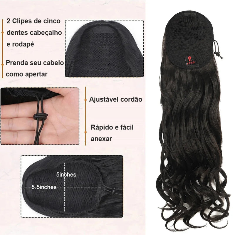 Extensão de Cabelo Feminino Longo - Rabo de Cavalo 60cm