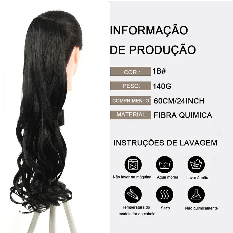 Extensão de Cabelo Feminino Longo - Rabo de Cavalo 60cm