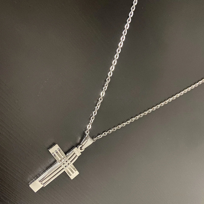 Colar de Crucifixo de Aço Inoxidável - Masculino