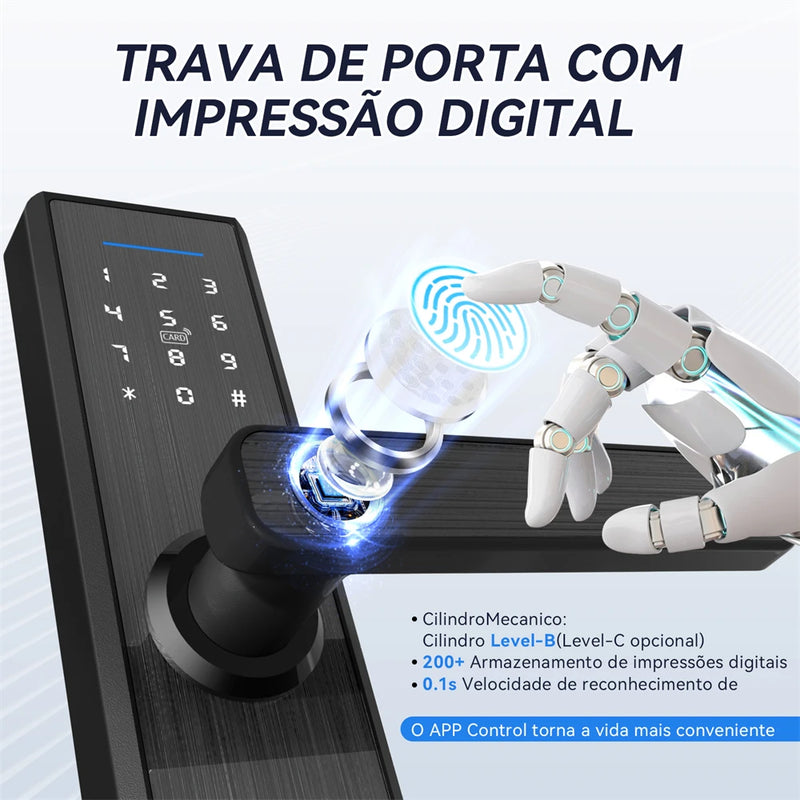 Fechadura Eletrônica Inteligente Intelar® X1 Tuya WI-FI