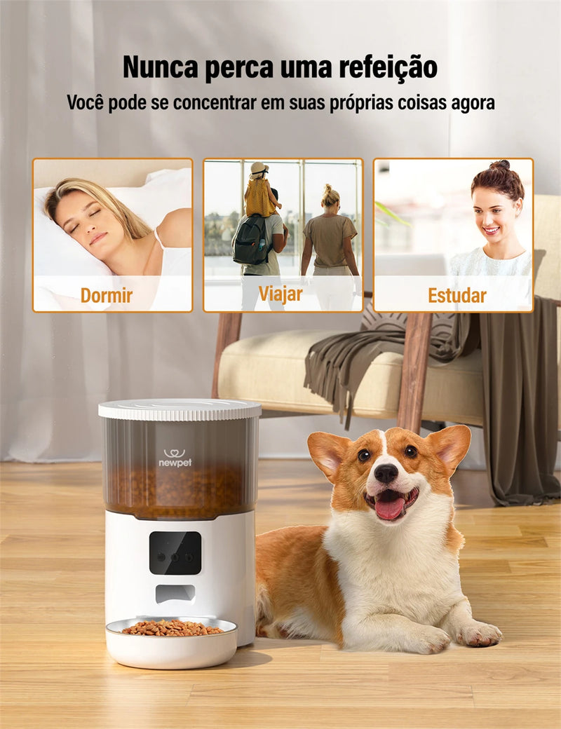 Dispensador Automatizado de Comida para Pets 4L - App Inteligente