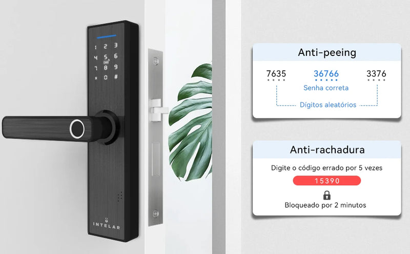 Fechadura Eletrônica Inteligente Intelar® X1 Tuya WI-FI