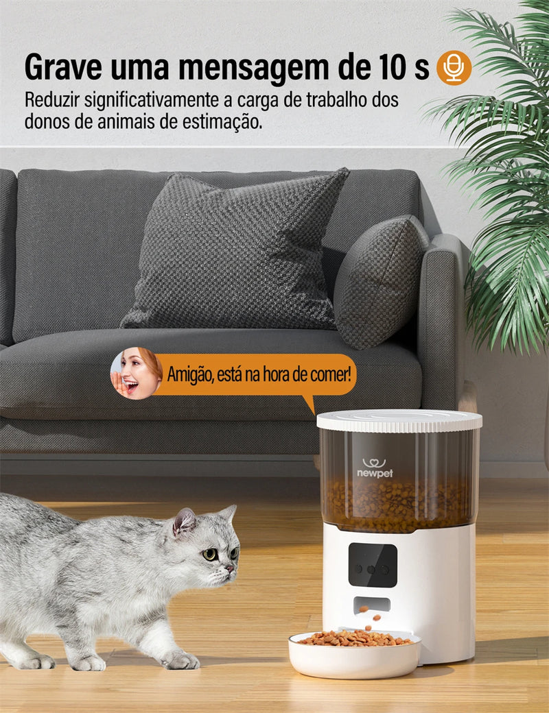 Dispensador Automatizado de Comida para Pets 4L - App Inteligente