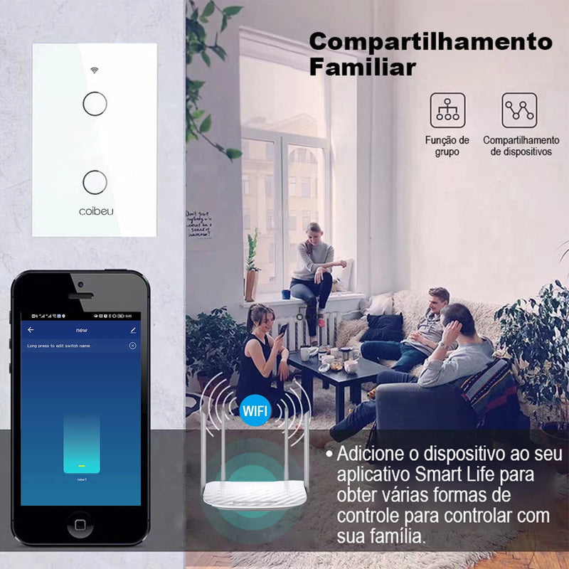 Interruptor Inteligente WI-FI e App - 110V e 220V