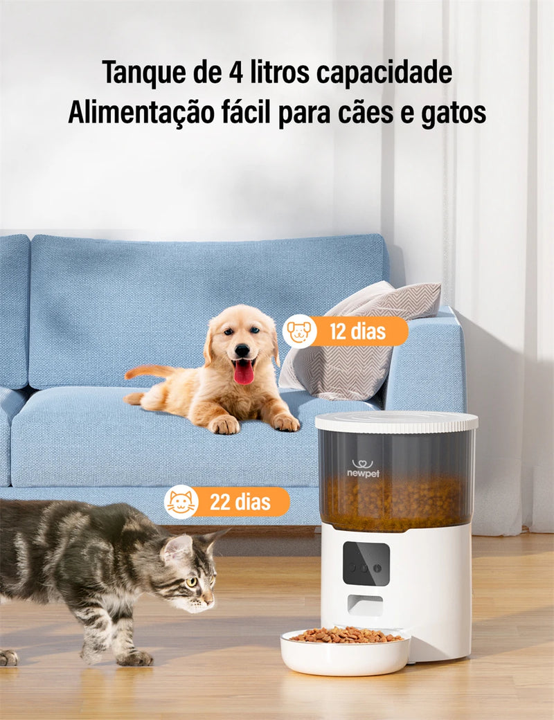 Dispensador Automatizado de Comida para Pets 4L - App Inteligente