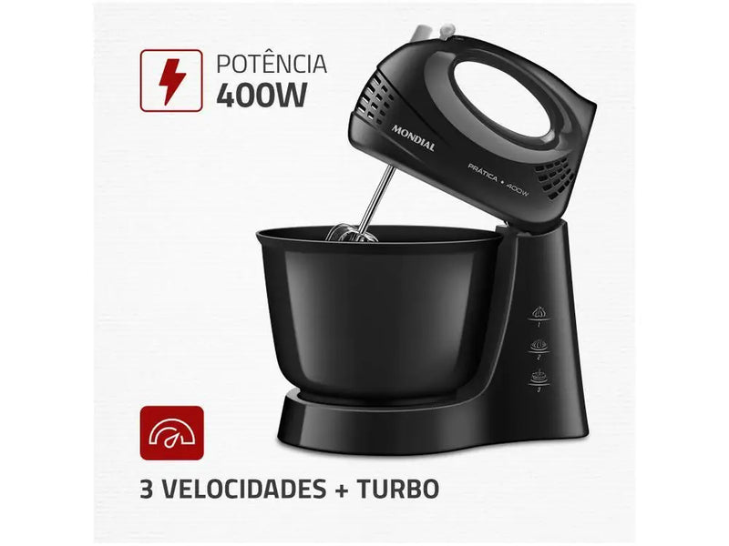 Batedeira Mondial Practice Preto 400W B-44-B - 110V