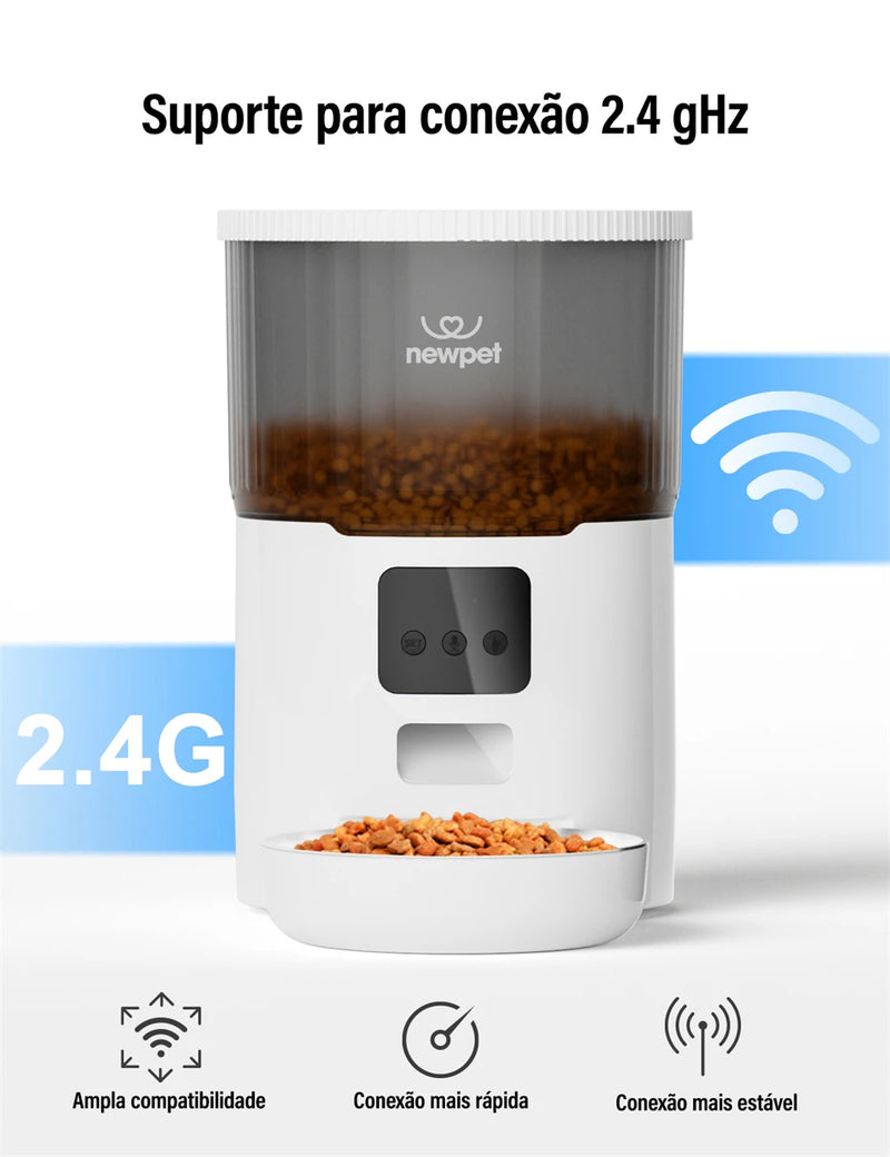 Dispensador Automatizado de Comida para Pets 4L - App Inteligente