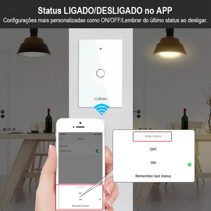 Interruptor Inteligente WI-FI e App - 110V e 220V