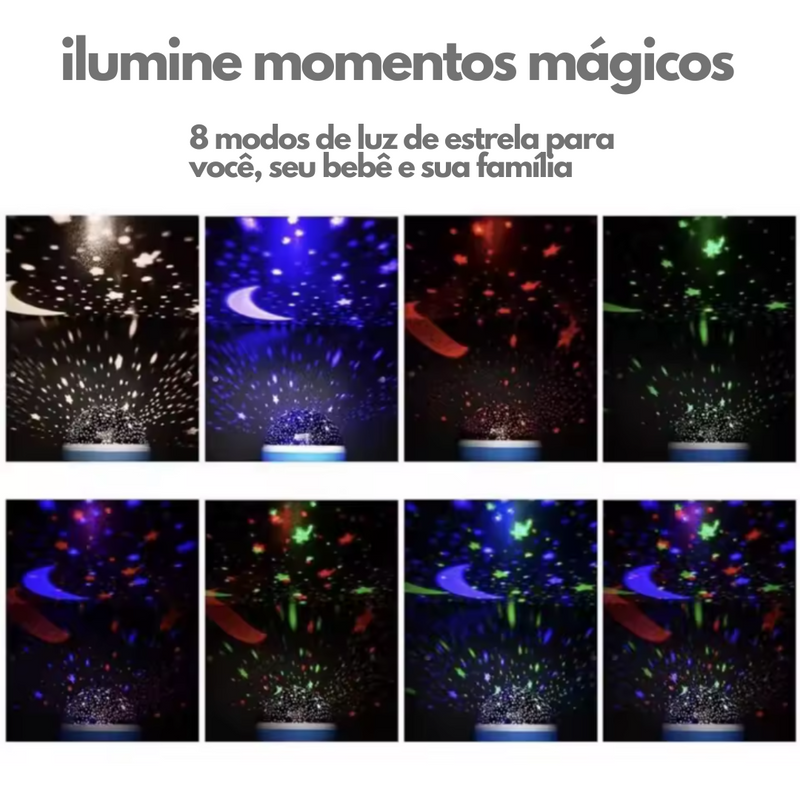 Abajur Star 360° Galaxy - Luminária Projetora Master